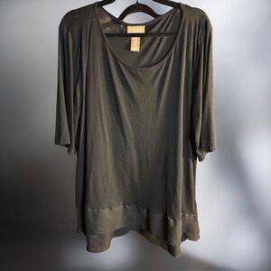 Miss Tina Charcoal Gray Long Sleeve Top